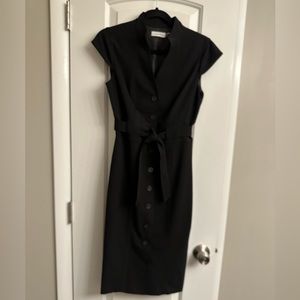 Calvin Klein Size 6 Black Button-Down Dress